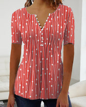 Afbeelding in Gallery-weergave laden, T-shirt med prickiga och V-ringad