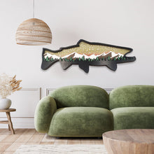 Afbeelding in Gallery-weergave laden, Houten Forel Kunst Landschap Muur Decor