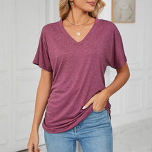 Afbeelding in Gallery-weergave laden, Casual pullover V-hals effen kleur losse damestops