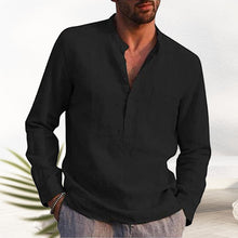 Afbeelding in Gallery-weergave laden, V-neck linen shirt