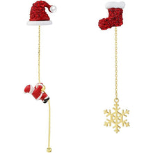 Afbeelding in Gallery-weergave laden, Asymmetrische Santa Oorbellen