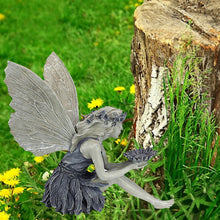 Afbeelding in Gallery-weergave laden, Zittende fee standbeeld tuin hars ambachtelijke ornament