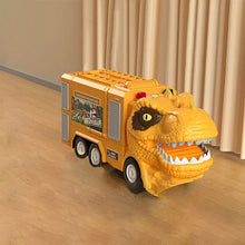 Afbeelding in Gallery-weergave laden, 🦖Nieuwe dinosaurus transformerende technische vrachtwagenbaanspeelgoedset met licht en muziek