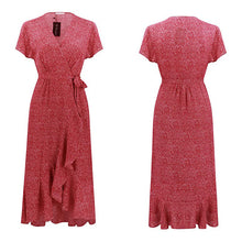 Afbeelding in Gallery-weergave laden, Boho zomerjurk met V-hals en stippen