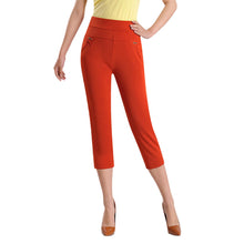 Afbeelding in Gallery-weergave laden, Casual damesbroek met zeven punten en hoge taille