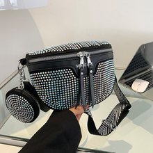 Afbeelding in Gallery-weergave laden, Mode strass PU lederen heuptas