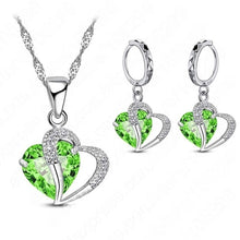 Afbeelding in Gallery-weergave laden, Hart Design Zirkoon Ketting Hanger Oorbellen Sets