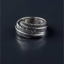 Afbeelding in Gallery-weergave laden, Vintage veren open ring