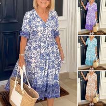 Afbeelding in Gallery-weergave laden, Boheemse zomerjurk met V-hals voor dames