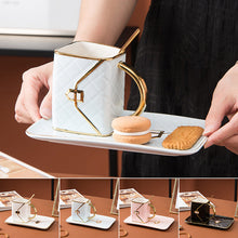 Afbeelding in Gallery-weergave laden, Handtasvormige creatieve mok met schotel en lepel