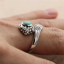 Afbeelding in Gallery-weergave laden, Turquoise Lepel Vintage Ring