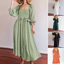 Afbeelding in Gallery-weergave laden, Multi-wear jurk met Franse ruches en lantaarnmouwen