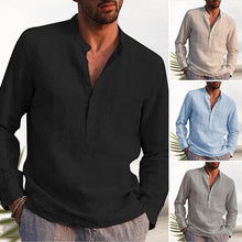 Afbeelding in Gallery-weergave laden, V-neck linen shirt
