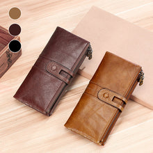 Afbeelding in Gallery-weergave laden, Dames echt lederen clutch lange geld portemonnee
