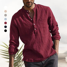 Afbeelding in Gallery-weergave laden, V-neck linen shirt