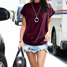 Afbeelding in Gallery-weergave laden, Half coltrui T-shirt met popmouwen