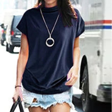 Afbeelding in Gallery-weergave laden, Half coltrui T-shirt met popmouwen