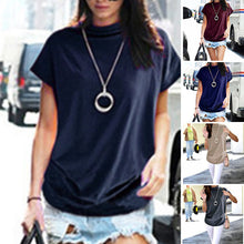 Afbeelding in Gallery-weergave laden, Half coltrui T-shirt met popmouwen
