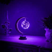 Afbeelding in Gallery-weergave laden, Handgemaakte Twine Rattan Bal LED Maanvormige Lamp
