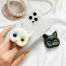 Afbeelding in Gallery-weergave laden, 3D schattige kitten telefoonhouder met mini spiegel