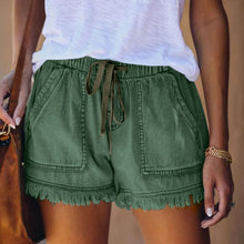 Afbeelding in Gallery-weergave laden, Elastische denim short met hoge taille