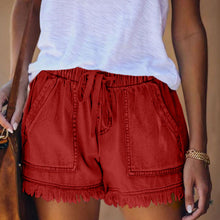 Afbeelding in Gallery-weergave laden, Elastische denim short met hoge taille