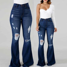 Afbeelding in Gallery-weergave laden, Verscheurde uitlopende broek met hoge taille