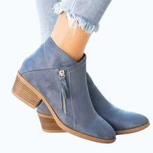 Afbeelding in Gallery-weergave laden, Chunky Heel enkellaarsjes met Zijrits voor Dames