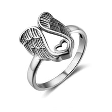 Afbeelding in Gallery-weergave laden, Sterling zilveren ring met engelen hart