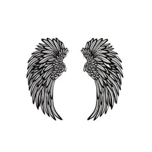 Afbeelding in Gallery-weergave laden, Black Angel Wings metalen vleugels kunst aan de muur met LED-verlichting
