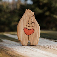 Afbeelding in Gallery-weergave laden, Dieren knuffelen decoratie gemaakt van hout