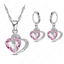 Afbeelding in Gallery-weergave laden, Hart Design Zirkoon Ketting Hanger Oorbellen Sets