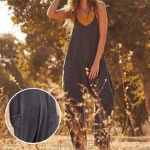 Afbeelding in Gallery-weergave laden, Effen Kleur Jumpsuit met V-hals en Slingzak