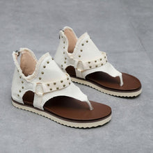 Afbeelding in Gallery-weergave laden, Dames Casual Denim Platte Sandalen met Rits