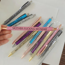Afbeelding in Gallery-weergave laden, Swear Word Daily Pen Set (7cs * grappige zwarte inktpennen)