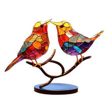 Afbeelding in Gallery-weergave laden, Birds on Branches Stained Glass Ornaments