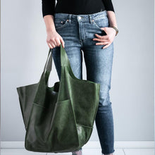 Afbeelding in Gallery-weergave laden, Leren handtassen met grote capaciteit voor dames