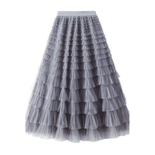 Afbeelding in Gallery-weergave laden, Gelaagde elastische taille tule maxi rok

