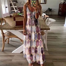 Afbeelding in Gallery-weergave laden, Mouwloze jurken met geometrische print voor dames
