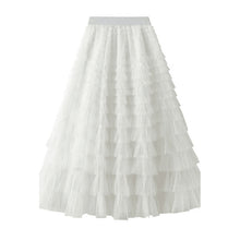 Afbeelding in Gallery-weergave laden, Gelaagde elastische taille tule maxi rok
