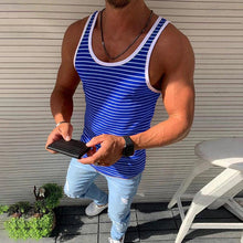 Afbeelding in Gallery-weergave laden, Gestreiftes lässiges Tanktop für Herren

