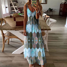 Afbeelding in Gallery-weergave laden, Mouwloze jurken met geometrische print voor dames
