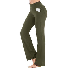 Afbeelding in Gallery-weergave laden, Yoga broeken met hoge taille en uitlopende pijpen voor dames
