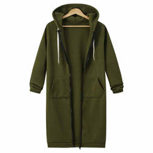 Afbeelding in Gallery-weergave laden, Vrijetijds lange hoodie met ritssluiting
