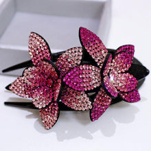 Afbeelding in Gallery-weergave laden, Strass dubbele bloem haarclip
