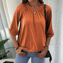 Afbeelding in Gallery-weergave laden, T-shirt met ronde hals en driekwart mouwen

