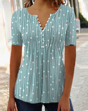 Afbeelding in Gallery-weergave laden, T-shirt med prickiga och V-ringad
