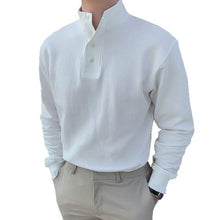 Afbeelding in Gallery-weergave laden, Heren poloshirt met mandarijnkraag en lange mouwen
