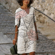 Afbeelding in Gallery-weergave laden, Halflange rok met V-hals en print
