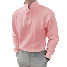 Afbeelding in Gallery-weergave laden, Heren poloshirt met mandarijnkraag en lange mouwen
